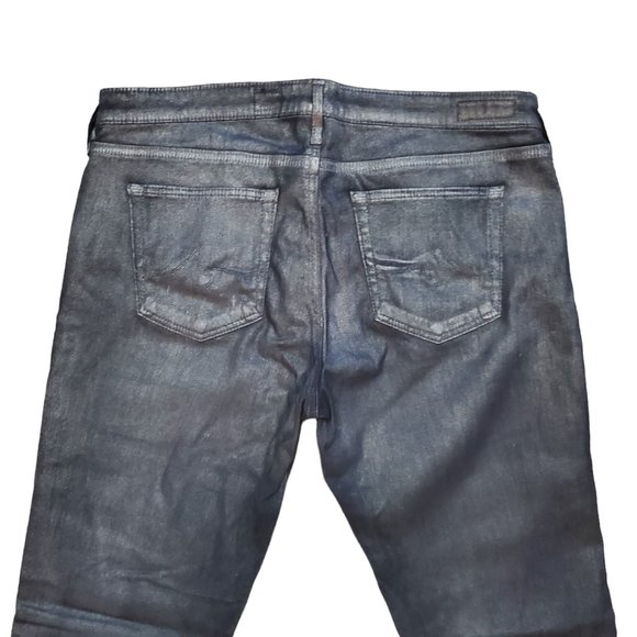 AG The Absolute Legging Coated 32R (Meas 32x29.5 9" Mid Rise) Metallic Jeans A19 - Picture 5 of 11
